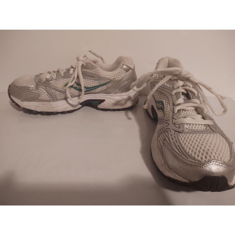 SAUCONY OASIS Grid Running Shoes 15096-24 White/Silver/Turquoise Women's Size 9